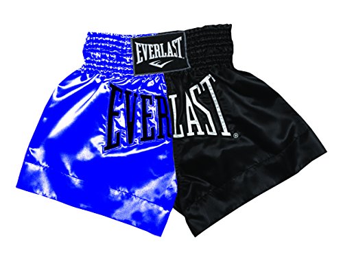 Everlast House EM7, Pantalón de thai boxing, Hombre, Azul/Negro, L