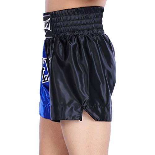 Everlast House EM7, Pantalón de thai boxing, Hombre, Azul/Negro, L