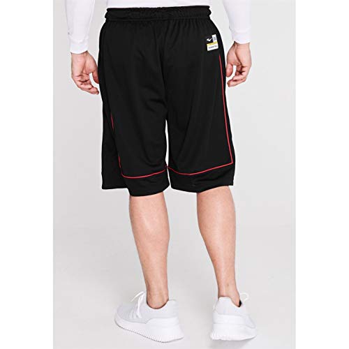 Everlast - Pantalones cortos de baloncesto para hombre, sueltos, ropa deportiva, Todo el año, Hombre, color negro/rojo, tamaño M
