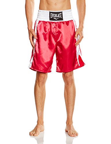 Everlast Pro 24` - Pantalones de boxeo, color Rojo/Blanco, talla L