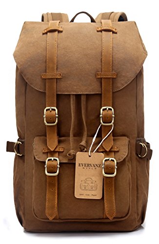 EverVanz Mochila de Lona para Portátil, Maleta Grande para Escuela, Viajes o Senderismo EverVanz Mochila de Lona para Portátil, Maleta Grande para Escuela, Viajes o Senderismo