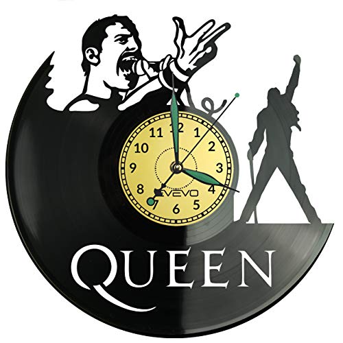 EVEVO Queen Reloj De Pared Vintage Accesorios De Decoración del Hogar Diseño Moderno Reloj De Vinilo Colgante Reloj De Pared Reloj Único 12" Idea de Regalo Creativo Vinilo Pared Reloj Queen