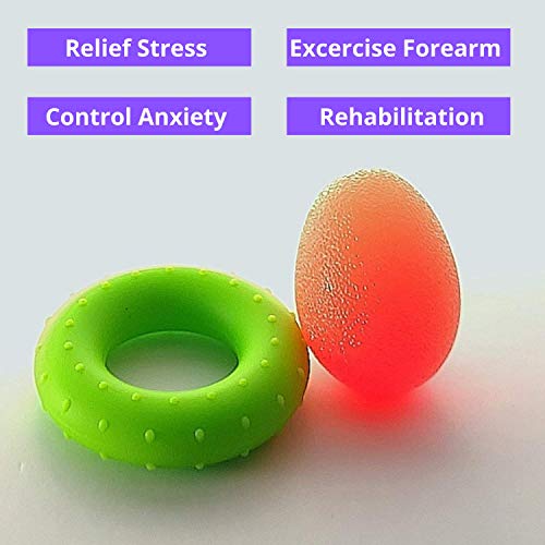Evisen Premium Combo Antiestrés, Rehabilitación y Ejercicio. Pelota de Silicona y Anillo de Goma Fortalecedor para Niños, Adultos y Mayores. Evisen Premium Combo Antiestrés, Rehabilitación y Ejercicio. Pelota de Silicona y Anillo de Goma Fortalecedor para Niños, Adultos y Mayores.