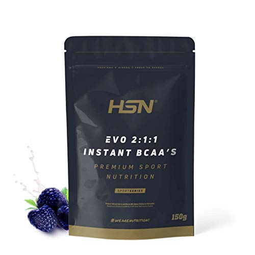 Evo 2:1:1 de HSN | BCAA 2 1 1 en Polvo | Suplemento de Aminoácidos Veganos Sabor Frambuesa Azul | 30 servicios