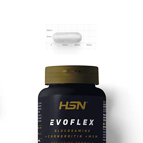 Evoflex de HSN | Glucosamina + Condroitina + MSM | Suplemento para las Articulaciones, Antiinflamatorio Natural | Sin Pescado, Sin Gluten, Sin Lactosa, 120 cápsulas