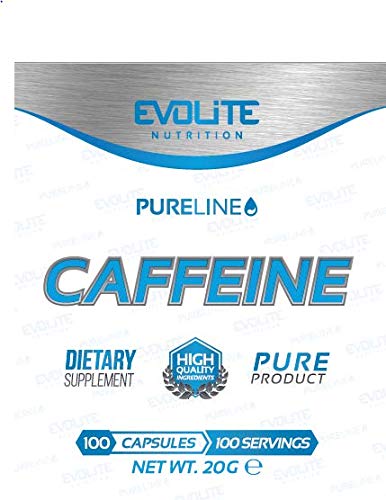 Evolite Nutrition - 200 mg di Caffeina 100 capsule di Pure Power. Potenzia la tua energia.