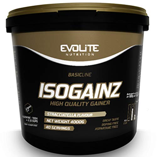 Evolite Nutrition IsoGainz Paquete de 1 x 4000g Gainer - Ganador de Masa - Aumento de Peso – Carbohidratos - Proteína de Suero Aislada y Concentrada (Straciatella) Evolite Nutrition IsoGainz Paquete de 1 x 4000g Gainer - Ganador de Masa - Aumento de Peso – Carbohidratos - Proteína de Suero Aislada y Concentrada (Straciatella)