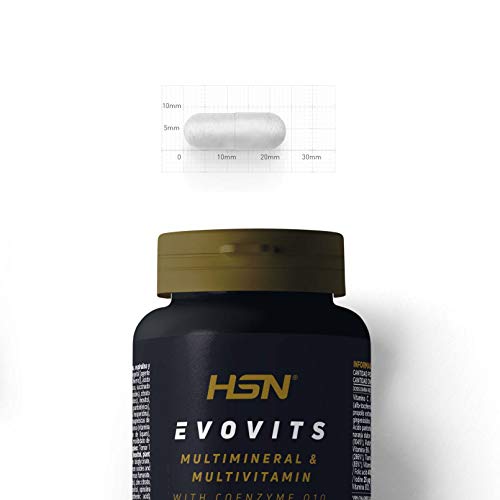 Evovits de HSN | Multivitaminas y Minerales | Complejo Multivitamínico para Mujer + Hombre + Vegetarianos y Deportistas | Vegetariano, Sin Gluten, Sin Lactosa, 120 Cápsulas Vegetales