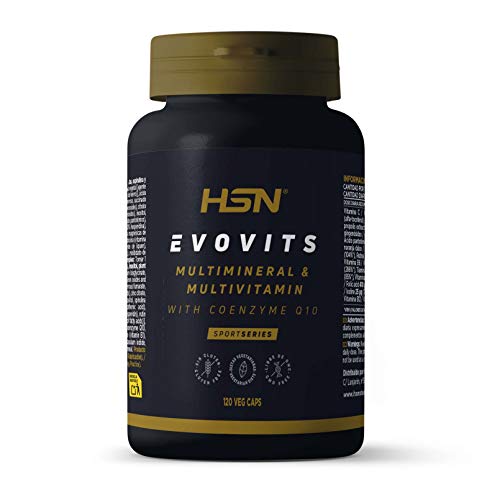 Evovits de HSN | Multivitaminas y Minerales | Complejo Multivitamínico para Mujer + Hombre + Vegetarianos y Deportistas | Vegetariano, Sin Gluten, Sin Lactosa, 120 Cápsulas Vegetales