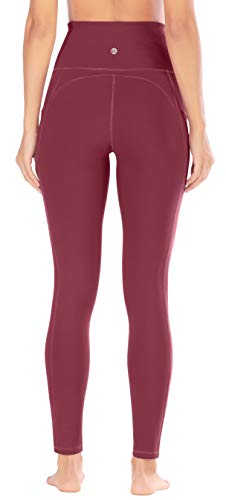 Ewedoos - Pantalones de yoga para mujer con bolsillos, leggings con bolsillos, cintura alta, control de vientre, pantalones no transparentes para hacer ejercicio - - M