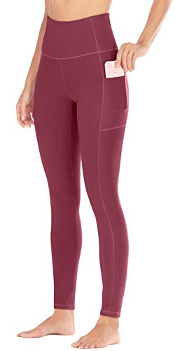 Ewedoos - Pantalones de yoga para mujer con bolsillos, leggings con bolsillos, cintura alta, control de vientre, pantalones no transparentes para hacer ejercicio - - M