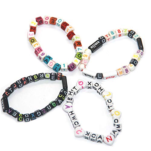 Ewparts DIY Letter Beads Bracelet, Acrylic Alphabet Letter Beads para Hacer Joyas, Pulseras, Collares, llaveros y Kit de fabricación de Joyas