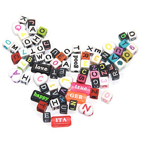 Ewparts DIY Letter Beads Bracelet, Acrylic Alphabet Letter Beads para Hacer Joyas, Pulseras, Collares, llaveros y Kit de fabricación de Joyas