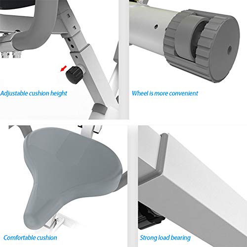 EWQ Bicicleta estática plegable para el hogar, con diseño de respaldo, control magnético silencioso, ajuste de resistencia a 8 velocidades, bicicleta de fitness y entrenamiento de abdominales