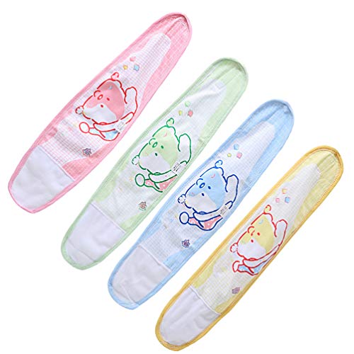 EXCEART 4 Piezas Banda de Vientre para Bebé Cordón Umbilical Recién Nacido Cinturón de Ombligo Recién Nacido para Bebé Recién Nacido (Amarillo Verde Azul Rosa)