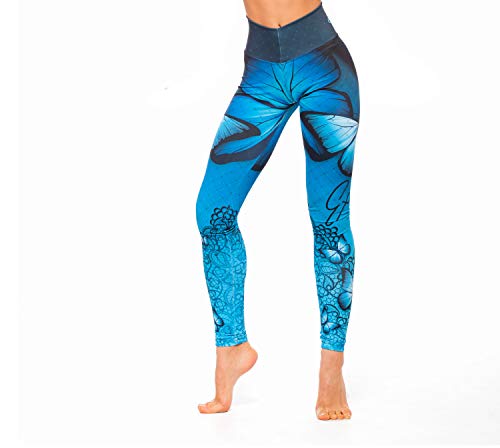 Excess leggins Mujer Fitness Yoga Mallas Deportivo Pilates, Running, Gimnasio, Maillot de Ciclismo Mochila Portatil de Regalos 3D Italiano push up de Fiesta Mujer Sexy Alas Azul XS