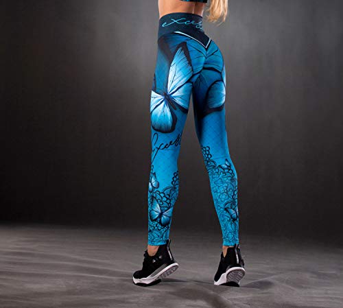 Excess leggins Mujer Fitness Yoga Mallas Deportivo Pilates, Running, Gimnasio, Maillot de Ciclismo Mochila Portatil de Regalos 3D Italiano push up de Fiesta Mujer Sexy Alas Azul XS