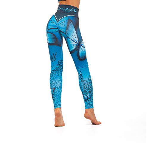 Excess leggins Mujer Fitness Yoga Mallas Deportivo Pilates, Running, Gimnasio, Maillot de Ciclismo Mochila Portatil de Regalos 3D Italiano push up de Fiesta Mujer Sexy Alas Azul XS