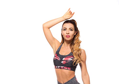 Excess Sujetador Deportivo para Mujer Shock Absorber Top Push Up Fitness Yoga Pilates Running Gimnasio Maillot de Ciclismo 3D de Fiesta Mujer Sexy Italiano Camisetas Dim Músculo M