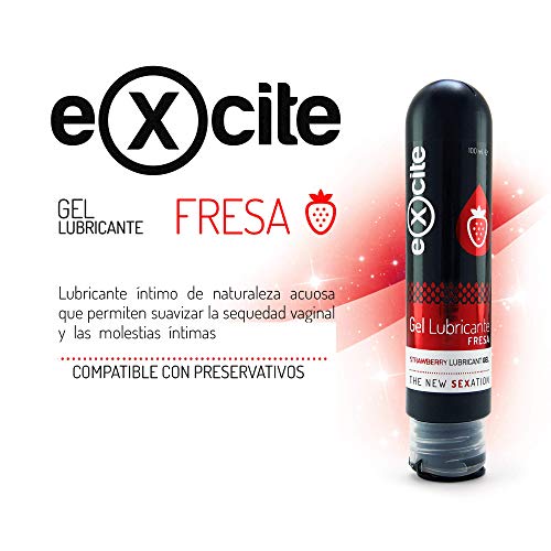 EXCITE Gel lubricante íntimo sabor a fresa a base de agua. 100ml. EXCITE Gel lubricante íntimo sabor a fresa a base de agua. 100ml.