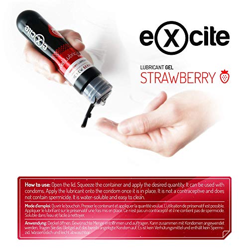EXCITE Gel lubricante íntimo sabor a fresa a base de agua. 100ml. EXCITE Gel lubricante íntimo sabor a fresa a base de agua. 100ml.