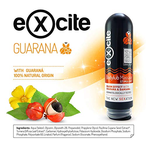 EXCITE Gel lubricante masaje íntimo con Guaraná de cultivo ecológico. Lubricante íntimo 200ml.
