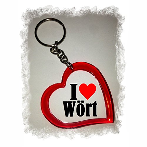 EXCLUSIVO: Llavero del corazón "I Love Wört" , una gran idea para un regalo para su pareja, familiares y muchos más! - socios remolques, encantos encantos mochila, bolso, encantos del amor, te, amigos, amantes del amor, accesorio, Amo, Made in Germany.