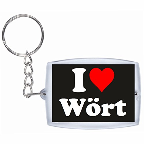 EXCLUSIVO: Llavero "I Love Wört" en Negro, una gran idea para un regalo para su pareja, familiares y muchos más! - socios remolques, encantos encantos mochila, bolso, encantos del amor, te, amigos, amantes del amor, accesorio, Amo, Made in Germany.