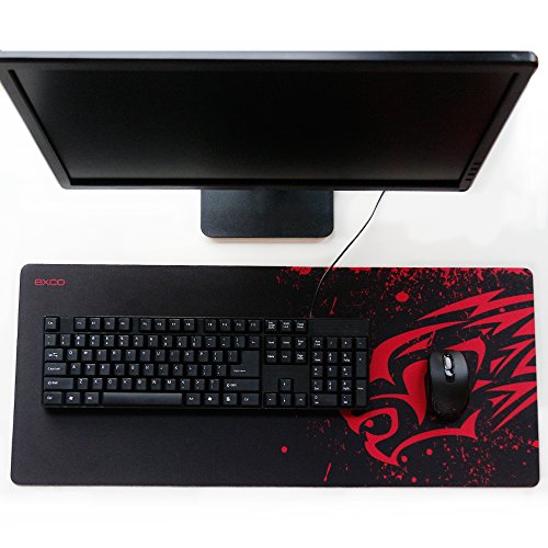 EXCO Dick Smooth extra grande XL Gaming Matte superficie lisa para ratón de Comfortable Mouse Pad Superfine Fiber Surface Smooth Silk, color XL Red Leopard