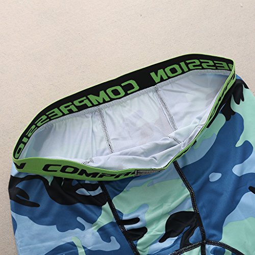 Exing – Pantalón corto de camuflaje para hombre – gimnasio, compresión, pantalones ceñidos Negro M Exing – Pantalón corto de camuflaje para hombre – gimnasio, compresión, pantalones ceñidos Negro M