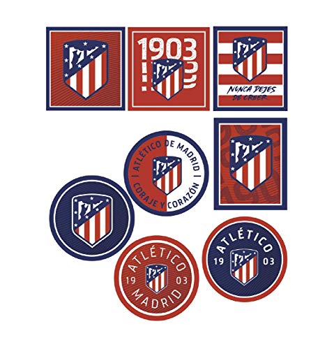 Expositor de 24 parches serigrafiados atletico de madrid para planchar - REF.6834-U24 Expositor de 24 parches serigrafiados atletico de madrid para planchar - REF.6834-U24