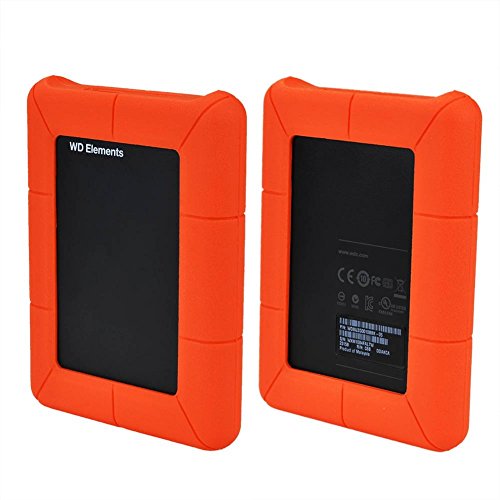 Expower Funda de Silicona para Disco Duro WD Fundas Protectoras para Discos Externos de 2,5" a Prueba de Golpes para 2m Super Resistant Impermeable/Antigolpes, Naranja