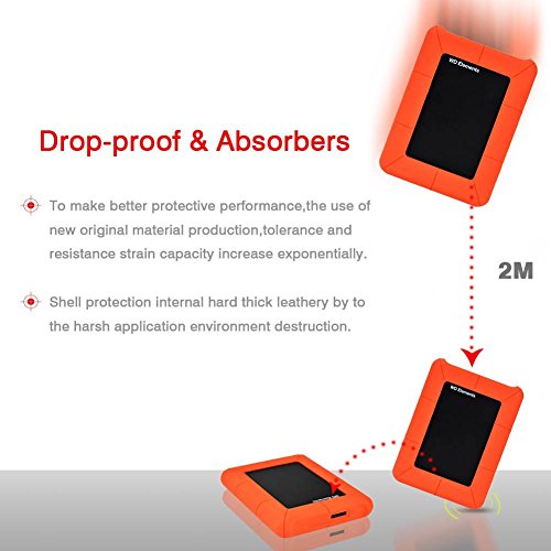Expower Funda de Silicona para Disco Duro WD Fundas Protectoras para Discos Externos de 2,5" a Prueba de Golpes para 2m Super Resistant Impermeable/Antigolpes, Naranja Expower Funda de Silicona para Disco Duro WD Fundas Protectoras para Discos Externos de 2,5" a Prueba de Golpes para 2m Super Resistant Impermeable/Antigolpes, Naranja