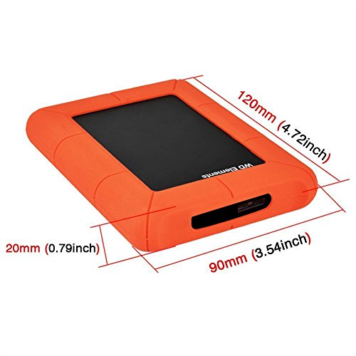 Expower Funda de Silicona para Disco Duro WD Fundas Protectoras para Discos Externos de 2,5" a Prueba de Golpes para 2m Super Resistant Impermeable/Antigolpes, Naranja