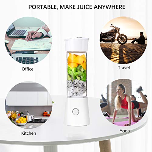Exprimidor Eléctrico Zumo Portátil, Extractor de Jugos para Frutas y Verduras, 480mL Licuadora Taza de Juicer Pequeña USB Recargable de 4000mAh para Leche Batidos, Smoothies, Comida Bebés (Blanco) Exprimidor Eléctrico Zumo Portátil, Extractor de Jugos para Frutas y Verduras, 480mL Licuadora Taza de Juicer Pequeña USB Recargable de 4000mAh para Leche Batidos, Smoothies, Comida Bebés (Blanco)