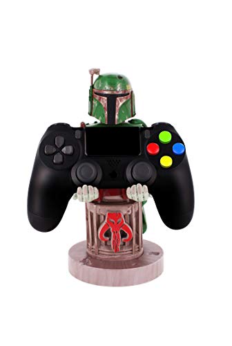 Exquisite Gaming - Cable Guy Boba Fett, Star Wars, Soporte de sujeción y carga para mando de consola y/o smartphone de tu personaje favorito con licencia de Disney, Producto con licencia oficial