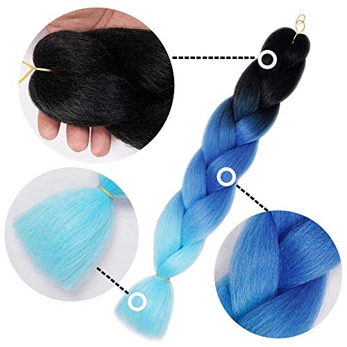 Extensiones de pelo trenzado en tono degradado, 3 unidades, de Kanekalon, pelo sintético, 61 cm para trenzar