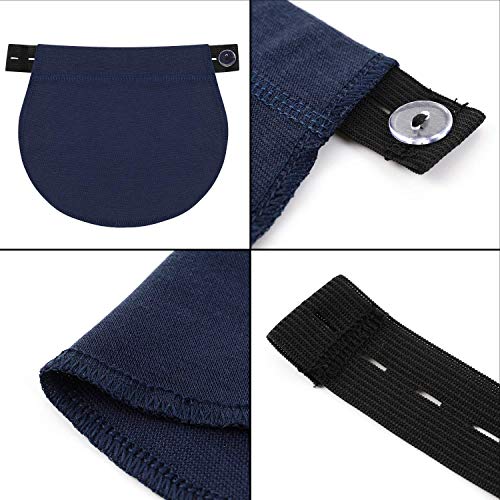 Extensores de Cintura Elástica,3 PCS Extensor de Pantalones Cintura Ajustable Extensores de Botones Amplificador de Pantalones para Vaqueros Pantalones para Embarazadas Negro Gris y Caqui