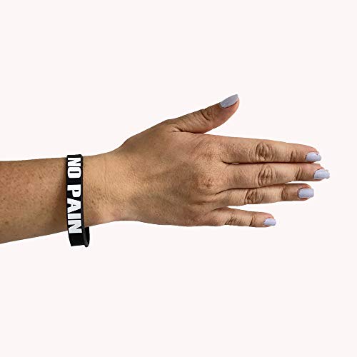Extiff - Pulsera Negra con Marcas en Ella no Pain no Gain, en Silicona/Goma, para Hombres, Mujeres o niños; para Deporte, Fitness, Entrenamiento con Pesas, Crossfit, Workout, Gym Extiff - Pulsera Negra con Marcas en Ella no Pain no Gain, en Silicona/Goma, para Hombres, Mujeres o niños; para Deporte, Fitness, Entrenamiento con Pesas, Crossfit, Workout, Gym