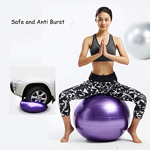 Extra Gruesa Equilibrar Bola De Ejercicio Para El Fitness,Fitball Anti Explosión Silla De Pelota De Yoga Con Bomba Rápida,Núcleo Entrenamiento Estabilizador Balance Ball Para Cas-Púrpura Diámetro 29