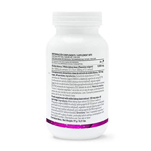 Extracto de Alubia Blanca de HSN | 500 mg, Bloqueador de Carbohidratos, Adelgaza de forma rápida y efectiva, Carb blocker | Veganos, Sin Gluten, Sin Lactosa, 120 Cápsulas Vegetales Extracto de Alubia Blanca de HSN | 500 mg, Bloqueador de Carbohidratos, Adelgaza de forma rápida y efectiva, Carb blocker | Veganos, Sin Gluten, Sin Lactosa, 120 Cápsulas Vegetales