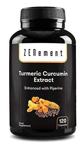 Extracto de Raíz de Cúrcuma con Pimienta Negra, 120 Cápsulas | Potente antioxidante, para la salud de las articulaciones | Máxima concentración | 100% Natural | de Zenement