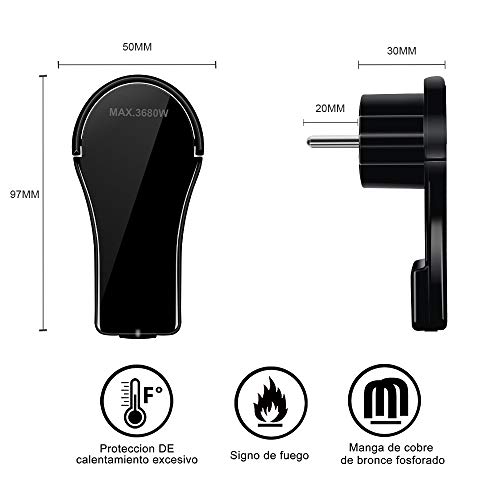 ExtraStar Enchufe en ángulo plano con protección de contacto, extraplano de 8 mm, con mango plegable y protección contra torceduras, 250 V, 16 A (Negro) ExtraStar Enchufe en ángulo plano con protección de contacto, extraplano de 8 mm, con mango plegable y protección contra torceduras, 250 V, 16 A (Negro)