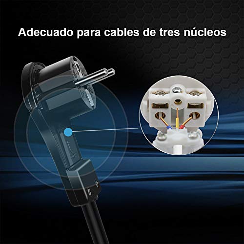 ExtraStar Enchufe en ángulo plano con protección de contacto, extraplano de 8 mm, con mango plegable y protección contra torceduras, 250 V, 16 A (Negro) ExtraStar Enchufe en ángulo plano con protección de contacto, extraplano de 8 mm, con mango plegable y protección contra torceduras, 250 V, 16 A (Negro)