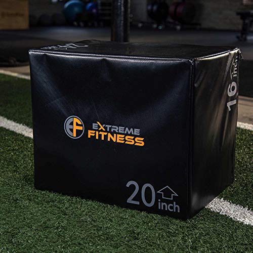 EXTREME FITNESS Caja pliométrica 3 en 1 pequeña de espuma suave plyométrica, 61 cm x 50,8 cm x 40,6 cm.