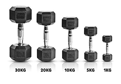 Extreme Fitness® Mancuernas hexagonales recubiertas de goma, 1 kg - 50 kg, tamaño 2 x 4KG Extreme Fitness® Mancuernas hexagonales recubiertas de goma, 1 kg - 50 kg, tamaño 2 x 4KG