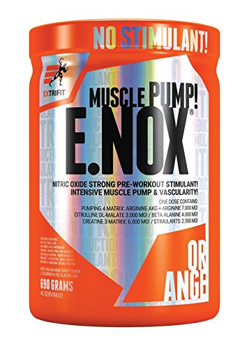 Extrifit E.NOX Shock Paquete de 1 x 690 g - NO Booster - Aminoácido - Arginina AKG - Citrulina - Beta Alanina - Taurina - Creatina y Extracto de Té Verde con Cafeína (Orange) Extrifit E.NOX Shock Paquete de 1 x 690 g - NO Booster - Aminoácido - Arginina AKG - Citrulina - Beta Alanina - Taurina - Creatina y Extracto de Té Verde con Cafeína (Orange)