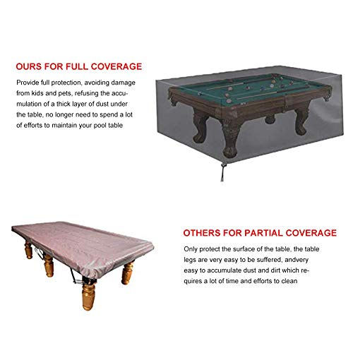 Exuberanter Cubierta De Mesa De Billar De 7/8/9 Pies, Funda Protectora para Mesa De Billar Impermeable Al Aire Libre, Cubierta De Mesa De Billar De Protección Completa De Tela Oxford 210D con Cordón Exuberanter Cubierta De Mesa De Billar De 7/8/9 Pies, Funda Protectora para Mesa De Billar Impermeable Al Aire Libre, Cubierta De Mesa De Billar De Protección Completa De Tela Oxford 210D con Cordón