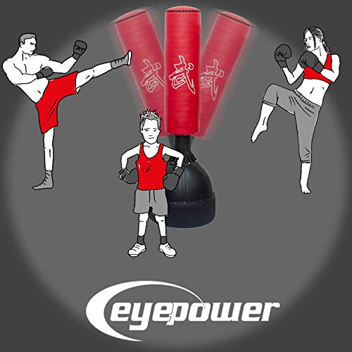EYEPOWER Saco de Boxeo con Base de Pie | Saco de Suelo para Adultos 160 cm de Alto | Deporte Artes Marciales Kick Boxing Entrenamiento puñetazos Patadas | Negro Rojo EYEPOWER Saco de Boxeo con Base de Pie | Saco de Suelo para Adultos 160 cm de Alto | Deporte Artes Marciales Kick Boxing Entrenamiento puñetazos Patadas | Negro Rojo