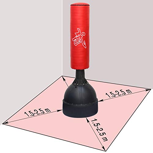 EYEPOWER Saco de Boxeo con Base de Pie | Saco de Suelo para Adultos 160 cm de Alto | Deporte Artes Marciales Kick Boxing Entrenamiento puñetazos Patadas | Negro Rojo EYEPOWER Saco de Boxeo con Base de Pie | Saco de Suelo para Adultos 160 cm de Alto | Deporte Artes Marciales Kick Boxing Entrenamiento puñetazos Patadas | Negro Rojo